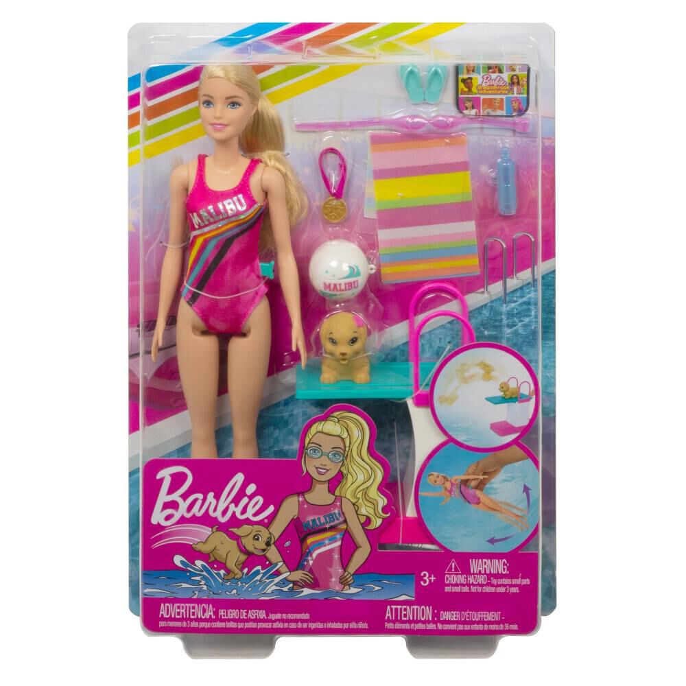 Barbie Dreamhouse Adventures Muñeca Nadadora Con Accesorios image number 2.0