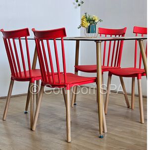 Comedor Vidrio Templado 120x80cms + 4 Sillas Windsor