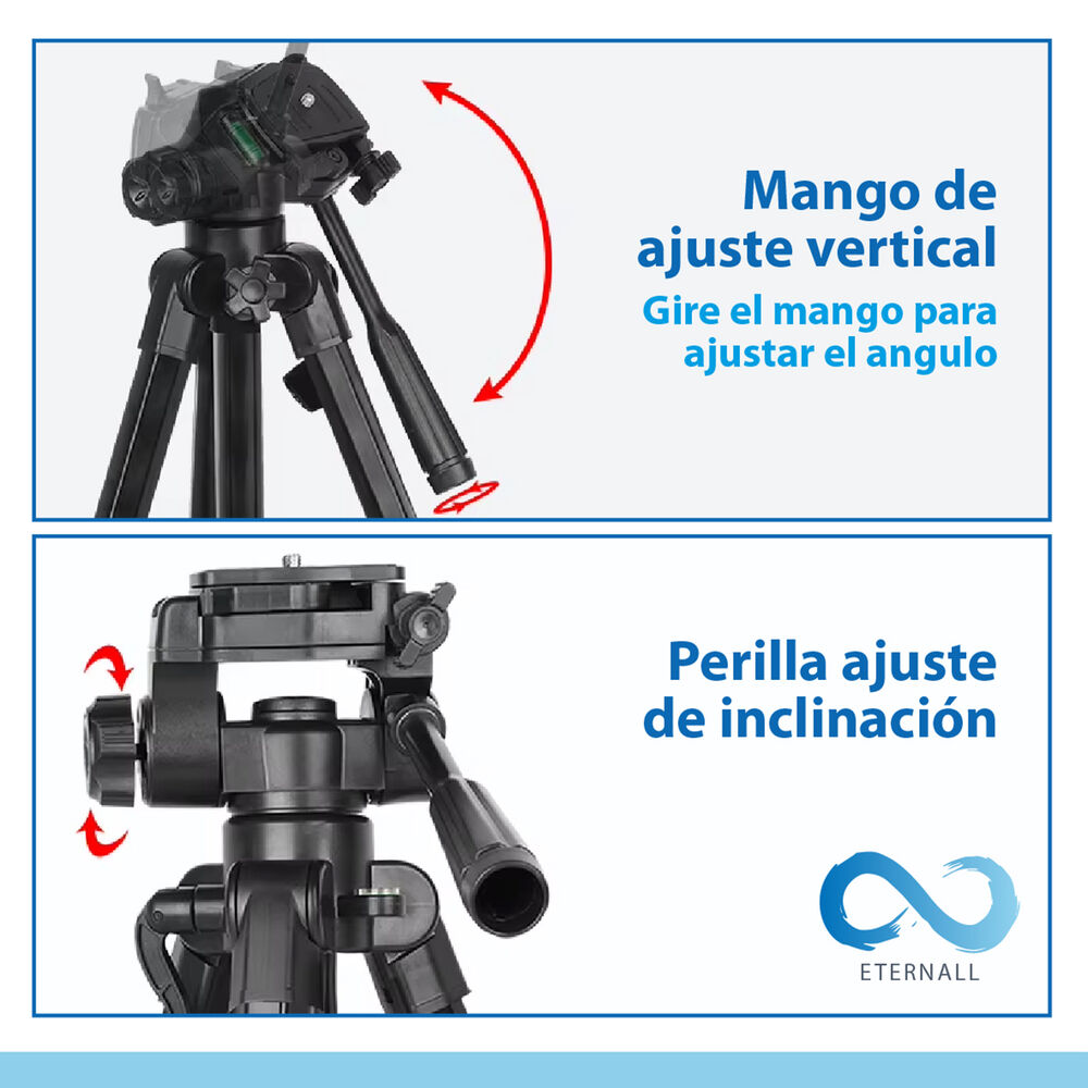 Trípode Celular Camara Portátil Aluminio Carga 10 Kg 170 Cm image number 5.0