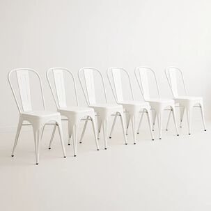 Pack De 6 Sillas Tolix - Blancas