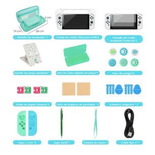 Funda Protector Nintendo Switch Oled Animal Crossing 27pzs