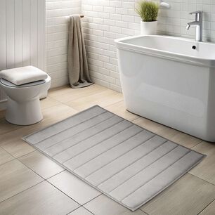 Alfombra De Ba&ntilde;o Nautica Home 50x80cm Coralina Ultra Suave Gris