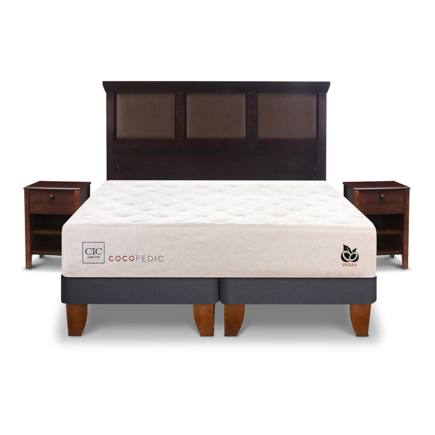 Cama Europea Cic Cocopedic / King / Base Dividida + Set De Maderas image number 0.0