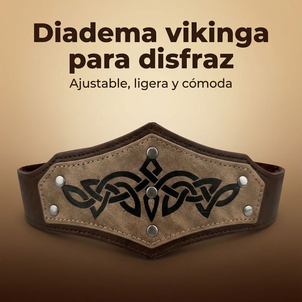 Tiara Vikinga Medieval Celtas En Relieve Ajustable image number 20.0
