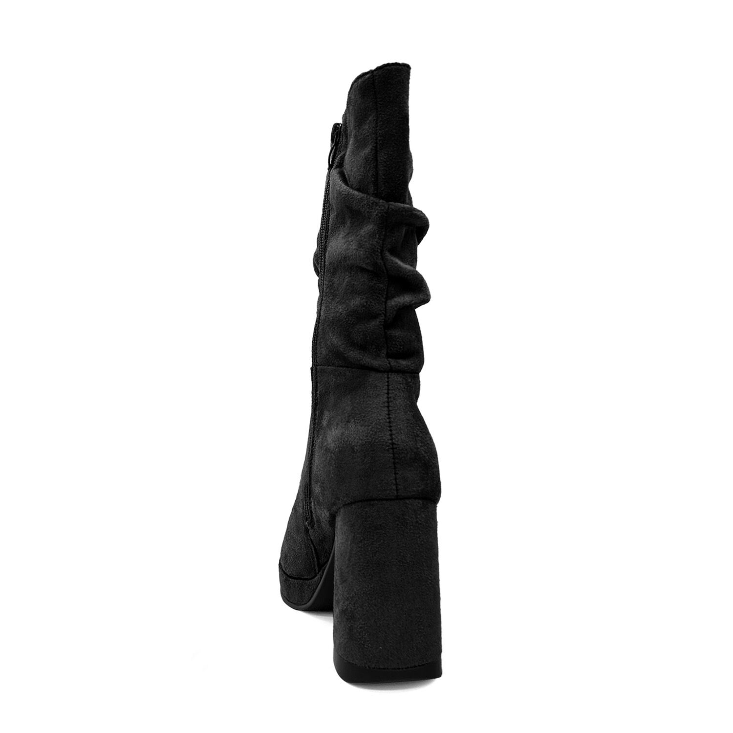 Bota De Mujer, Negra Con Plataforma Y Dise&ntilde;o Arrugado image number 3.0