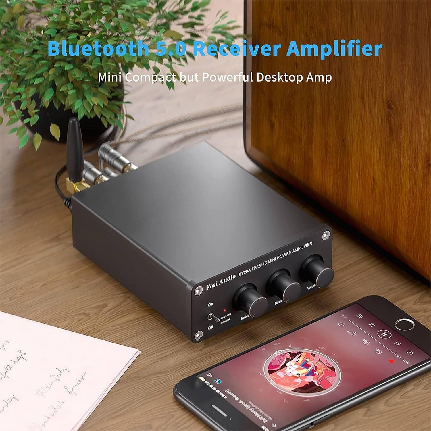 Amplificador Bluetooth 5.0 Clase D 2x100w - Fosi Audio Bt20a image number 1.0