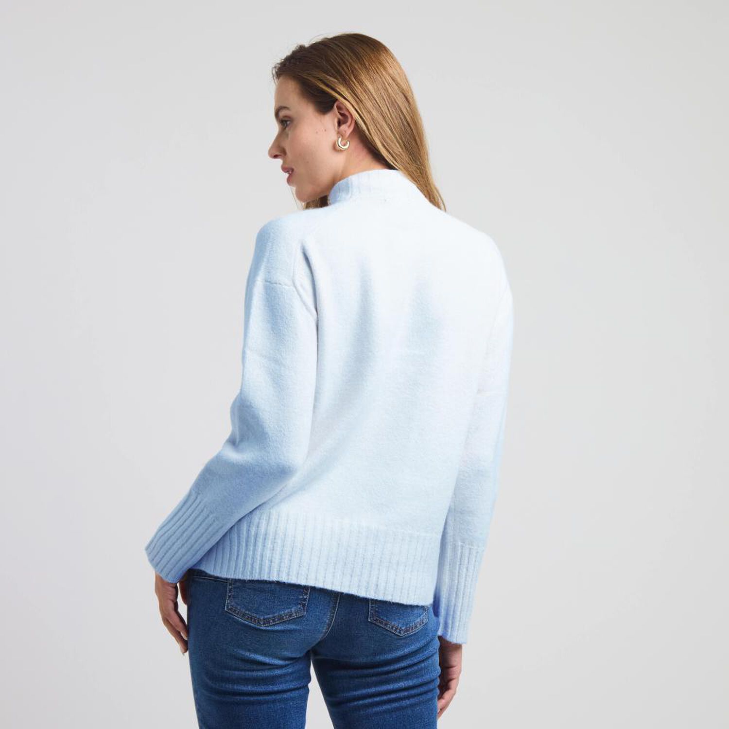 Sweater Regular Manga Larga Cuello Alto Mujer Kimera image number 1.0