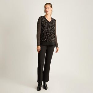 Sweater Animal Print Manga Larga Cuello V Mujer Lorenzo Di Pontti