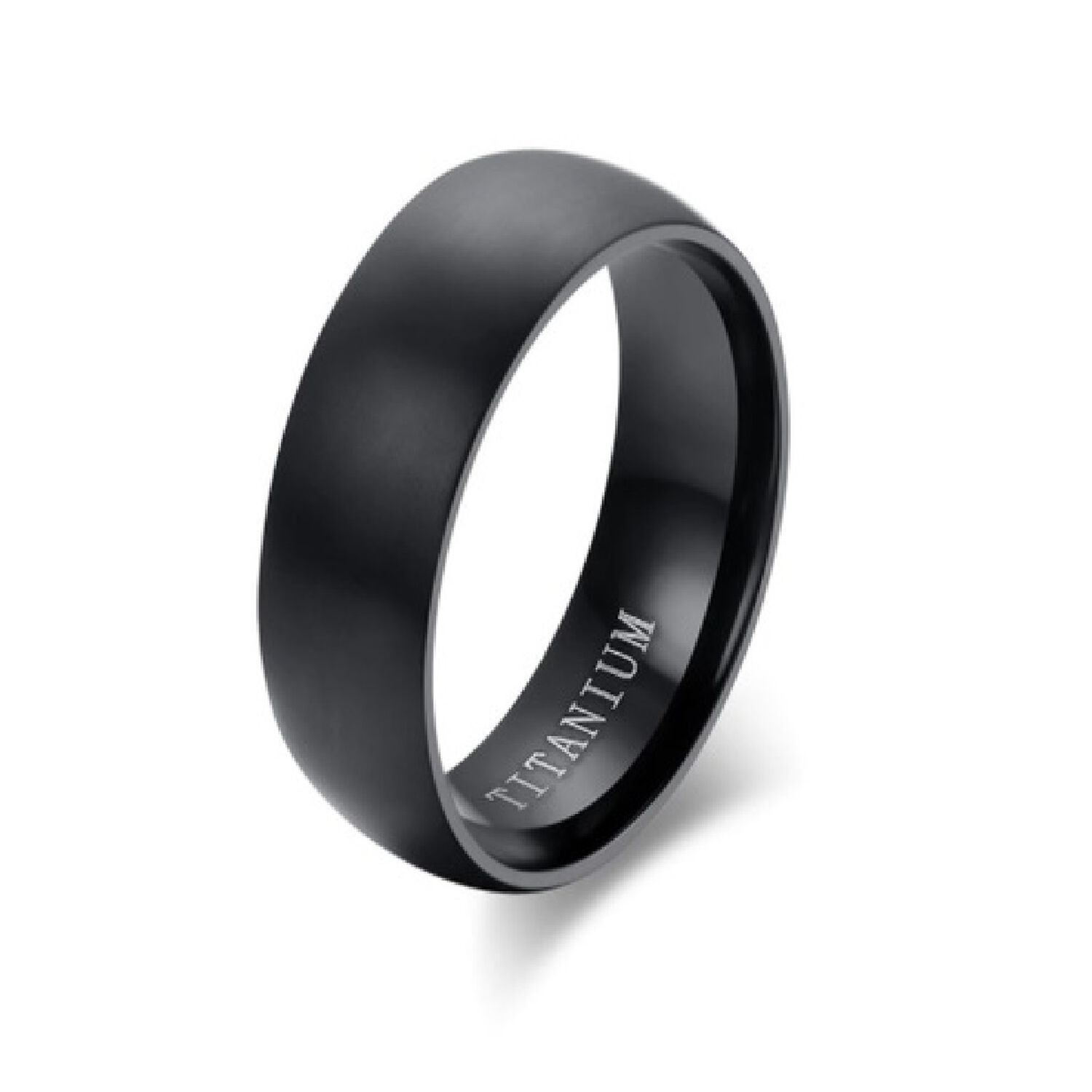 Anillo Titanio Anillos Juveniles Black Space Acero Quirurgico Acero Inoxidable Matte Opaco Curvo Chile Negro/talla 6 image number 0.0