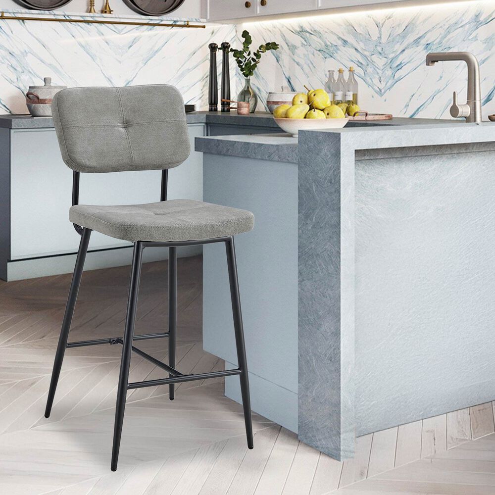 Pack 2 Pisos De Bar Con Espaldar Acolchado Gris image number 1.0