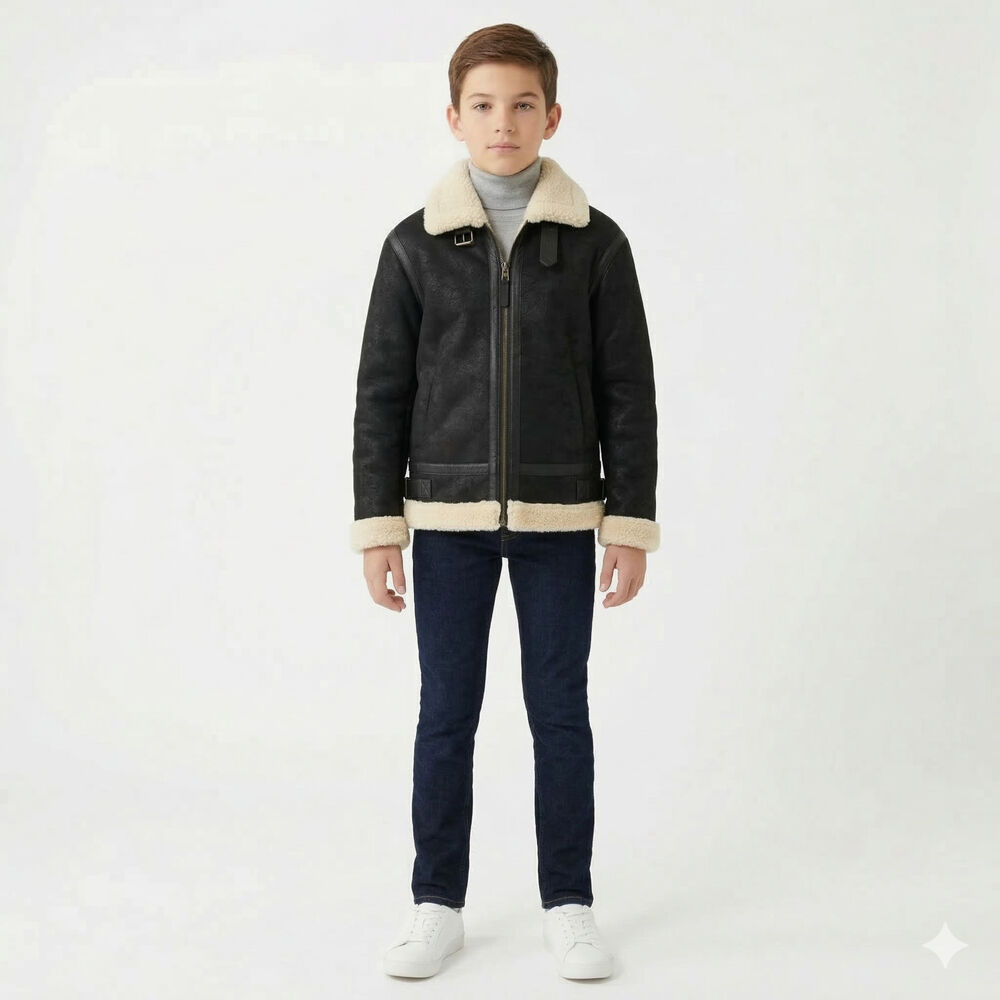 Chaqueta Ni&ntilde;o Aviador Estilo Piloto Abrigada Invierno image number 5.0