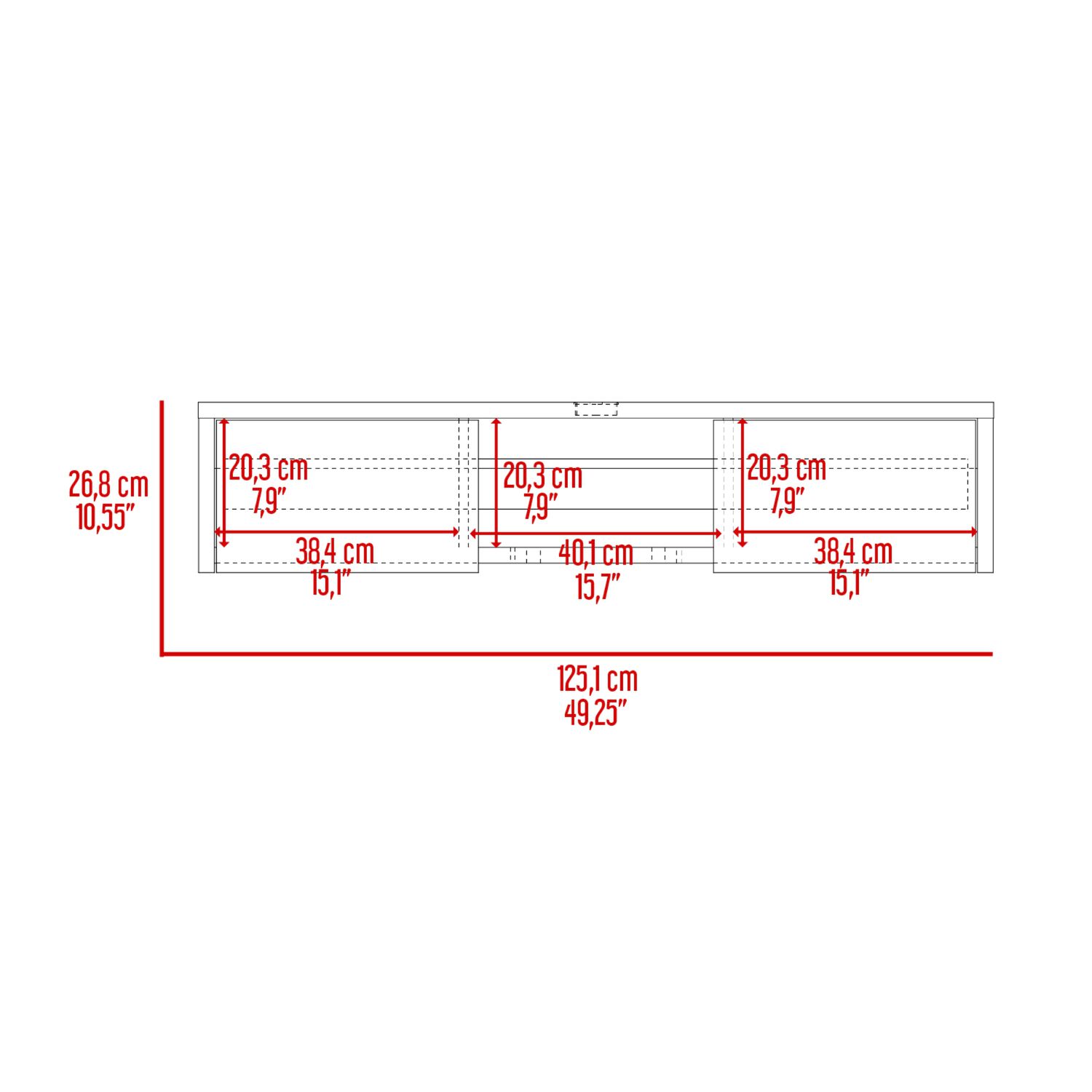 Mueble Para Tv 65" Fm 26,8x125,1x29,7 Cm Caf&eacute; Claro image number 8.0