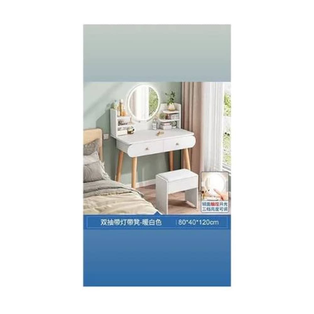 Mesa De Noche Maquillador Escritorio 2 Cajones Espejo Touch image number 4.0