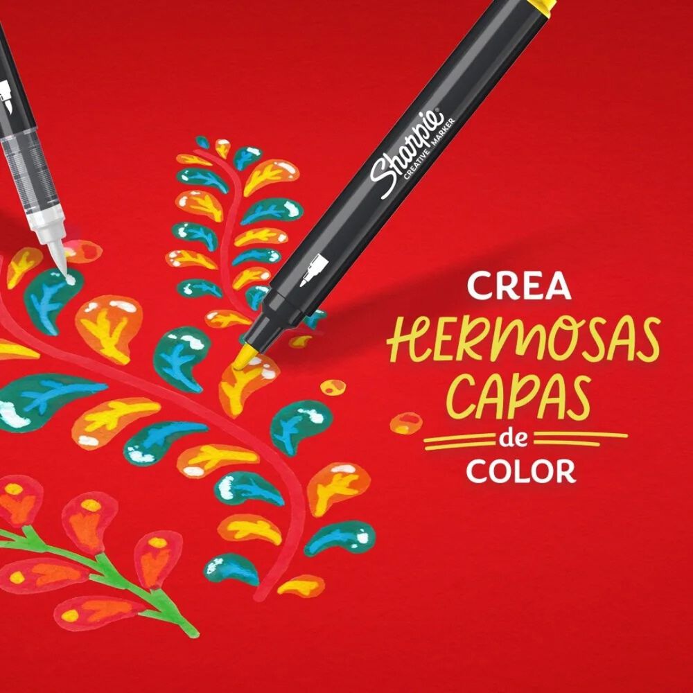 Sharpie Marcadores Acrílico Punta Pincel 5 Colores Surtidos image number 8.0