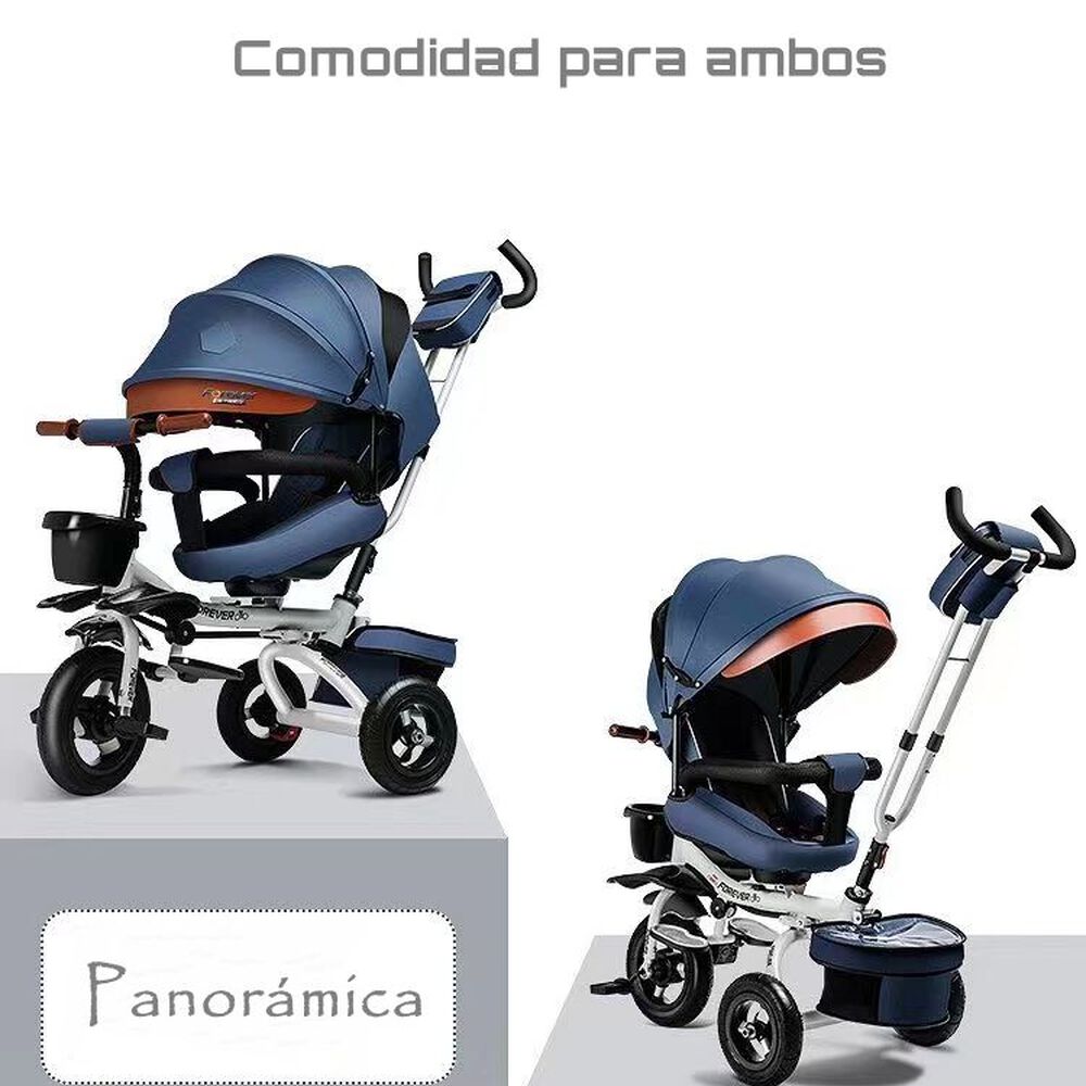 Triciclo Reversible Y Plegable Con Accesorios Gris Lubabycas image number 2.0