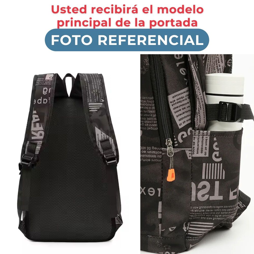 Pack Mochila Lonchera Estuche Grande 49cm Juvenil Y Escolar Grey image number 4.0