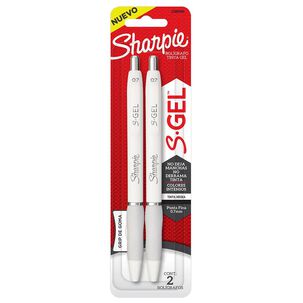 Sharpie Fashion 2 Bolígrafos Gel 0.7mm Punta Fina Tinta Negra - Blanco
