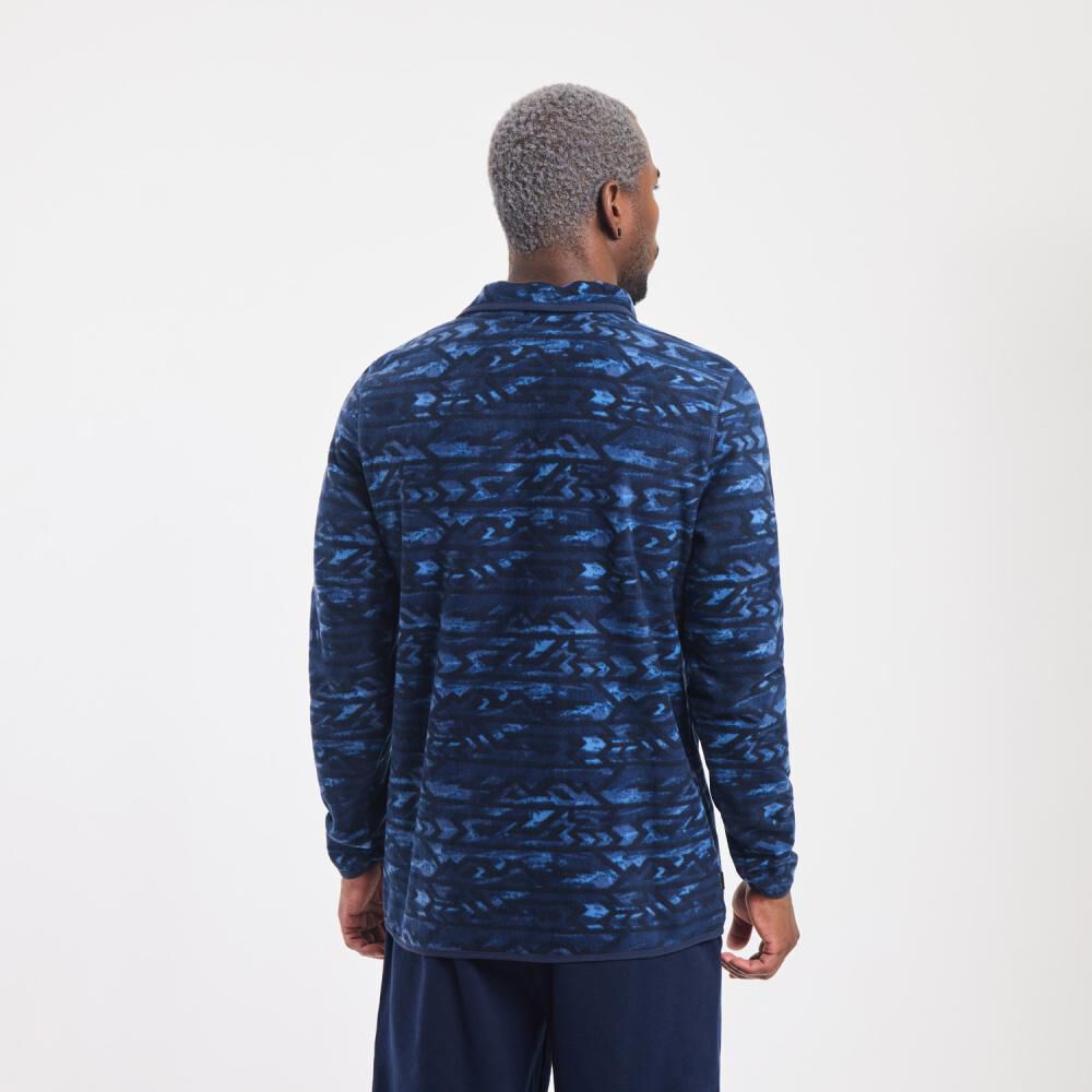 Poler&oacute;n Deportivo Rayas Regular Cuello Redondo Hombre Wetland image number 3.0