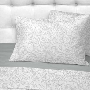 Sabanas Andes 180 Hilos Estampada Hojas Gris 2 Plazas