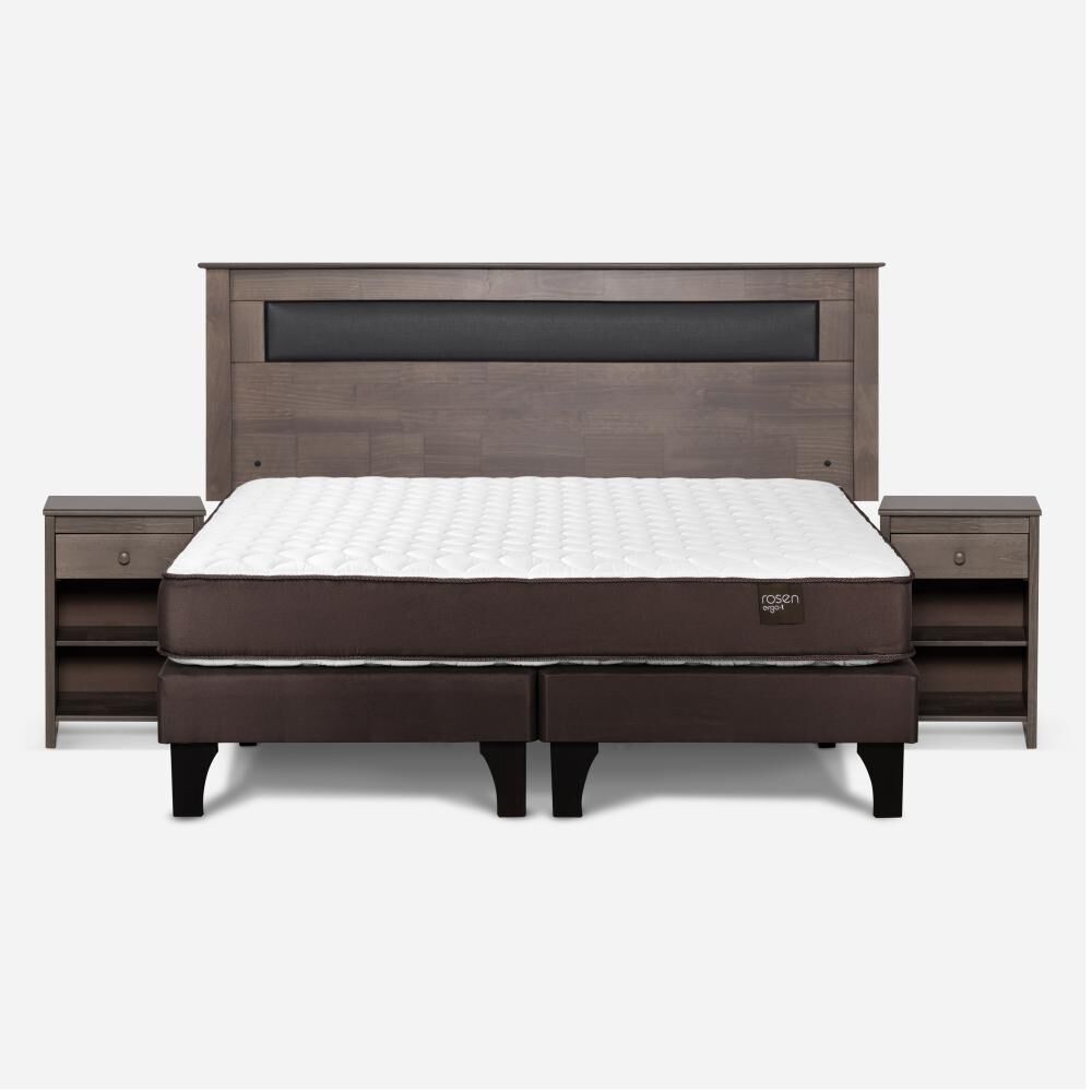 Cama Europea Rosen Ergo T New / King / Base Dividida  + Set Maderas Ferrara Gris image number 0.0