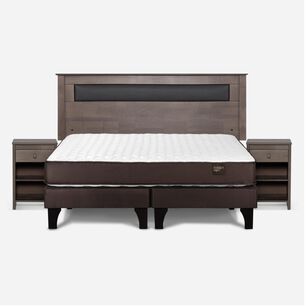 Cama Europea Rosen Ergo T New / King / Base Dividida  + Set Maderas Ferrara Gris