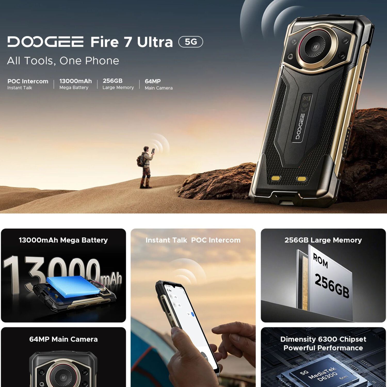 Doogee Fire 7 Ultra 5g Intercomunicador Poc Altavoz 125db image number 1.0