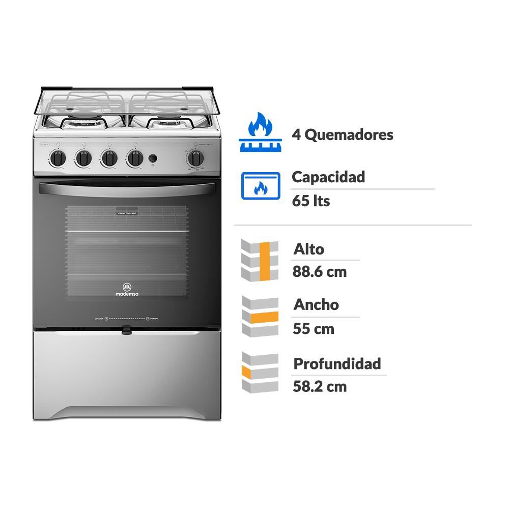 Cocina A Gas Mademsa M 755 St 4 Platos en Oferta | Hites.com