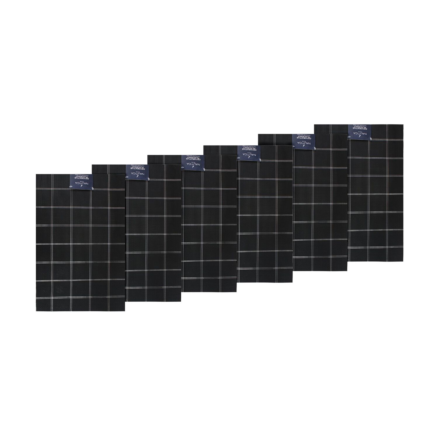 Pack 6 Individuales De Mesa Nautica Home 45x30cm Negro A Cuadros image number 3.0