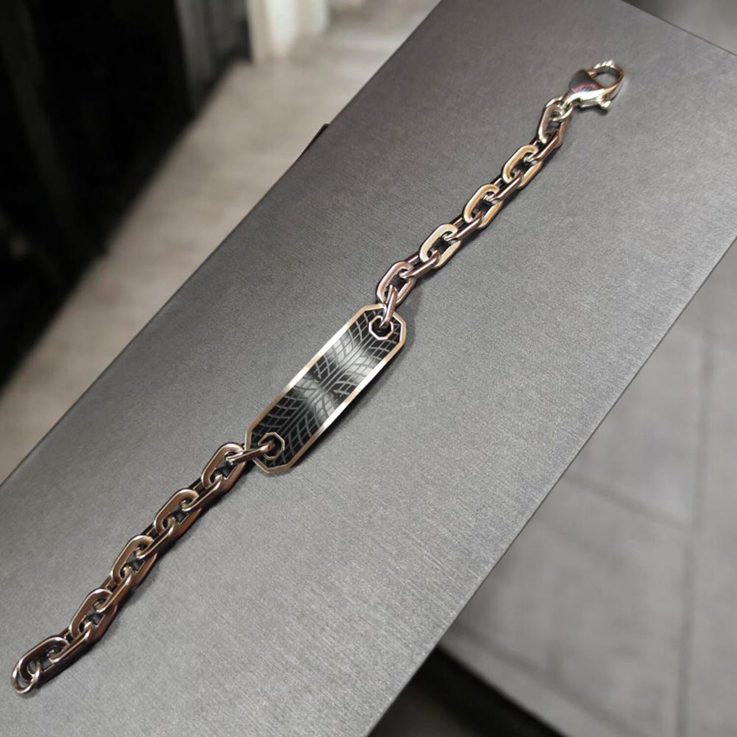 Pulsera De Hombre Cat J002b00112 Negro-plateado image number 1.0