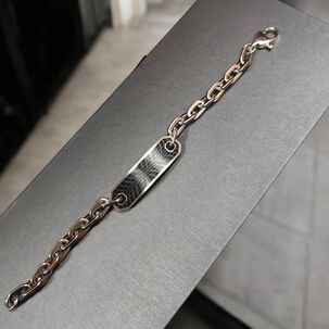 Pulsera De Hombre Cat J002b00112 Negro-plateado