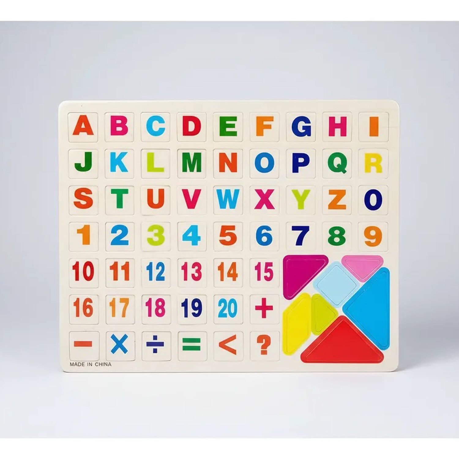Tablero Magnetico Abecedario Numeros Tangram Ni&ntilde;os Madera image number 2.0