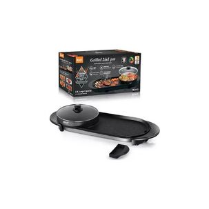 Parrilla El&eacute;ctrica 2x1 Con Doble Sart&eacute;n Y Doble Control