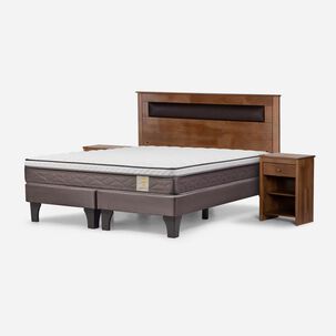 Cama Europea Rosen New Style 4 Plus / 2 Plazas / Base Dividida + Set De Maderas Ferrara
