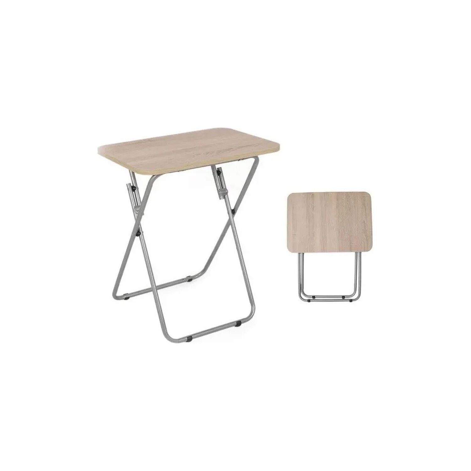 Mesa Plegable Port&aacute;til Auxiliar Multiuso Liviana Caf&eacute; Claro image number 2.0