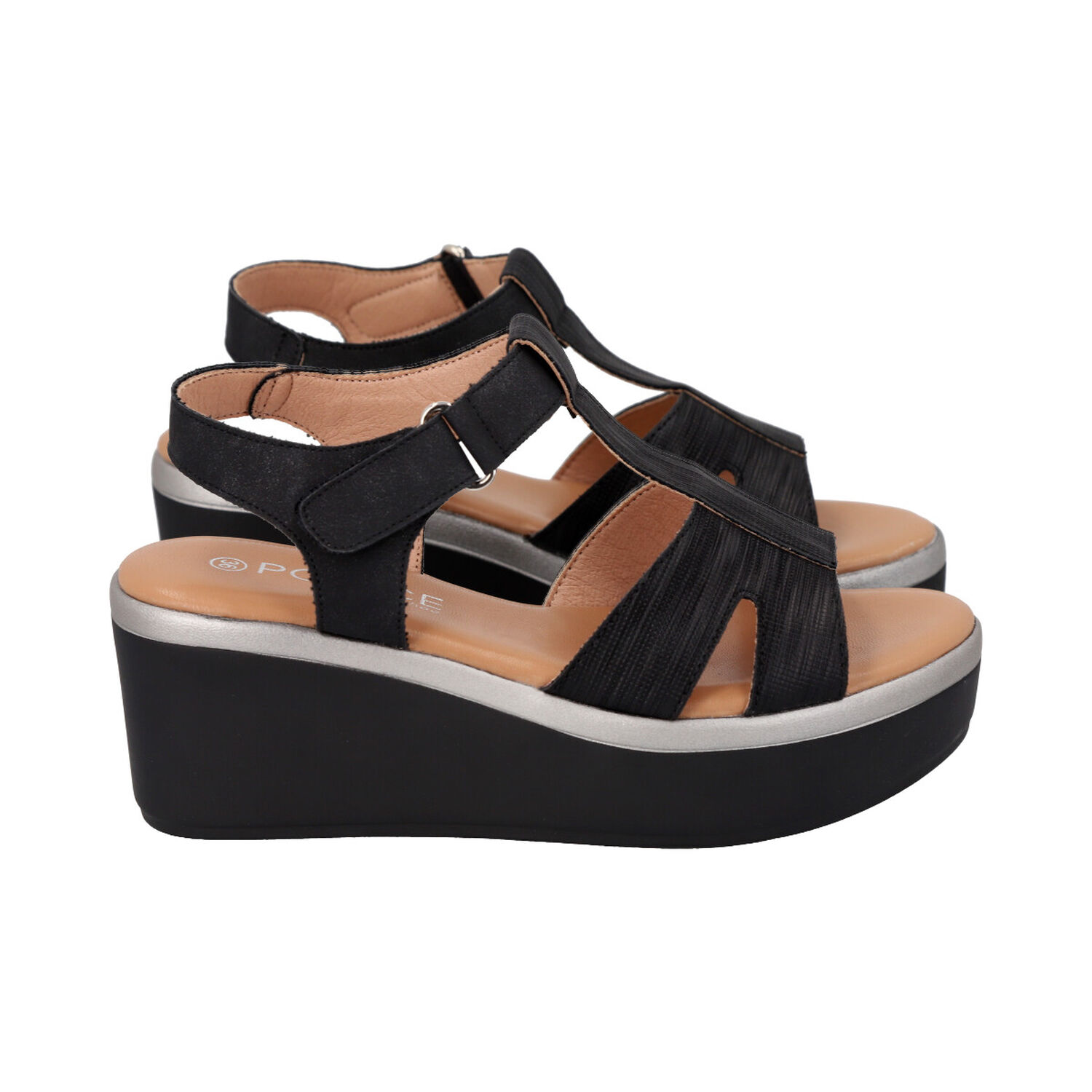 Sandalia Mujer Negro Shine Police image number 2.0