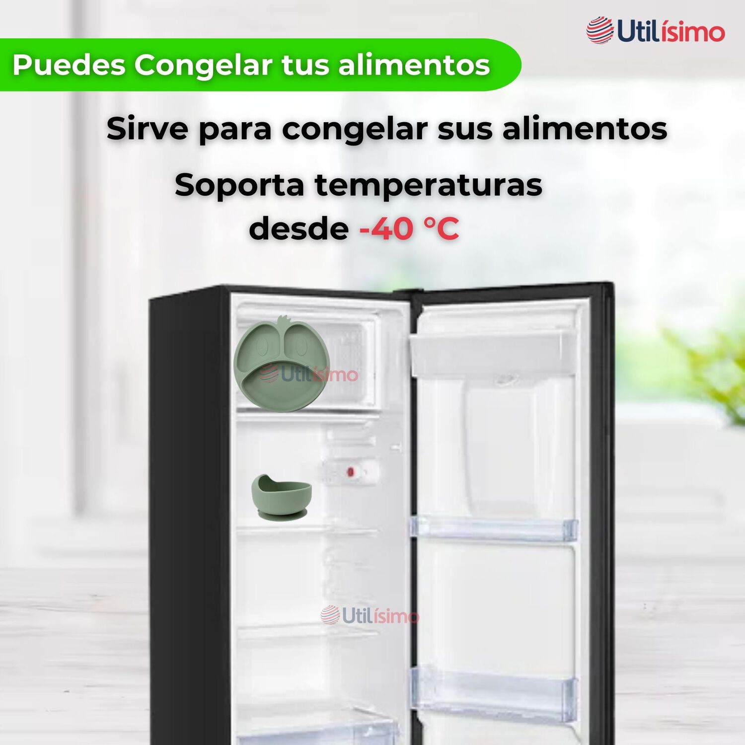 Set De Alimentaci&oacute;n Beb&eacute; Silicona De Formas 6 Piezas Libre Bpa Color Verde image number 4.0