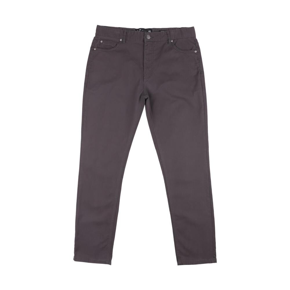 Pantalón Liso Tiro Medio Slim Hombre Az Black image number 0.0