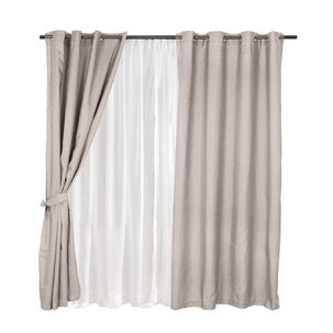 Set Cortina 8pzas Arg. 140x220 Gris Pucón