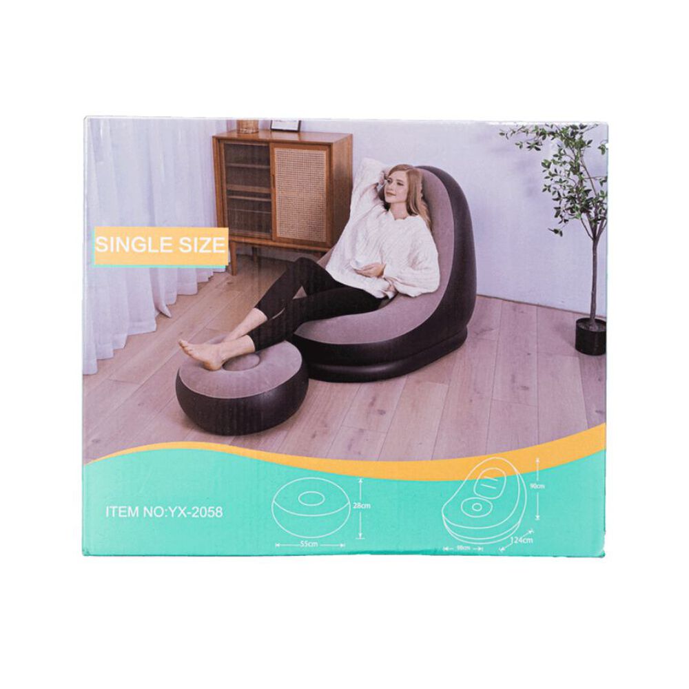 Sofa Con Reposa Pies Inflable Puff Sillon Portatil image number 4.0
