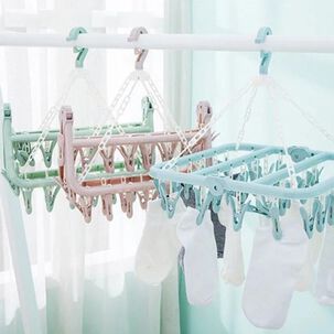 Colgador De Calcet&iacute;n Ropa Interior De 32 Clips Plegable