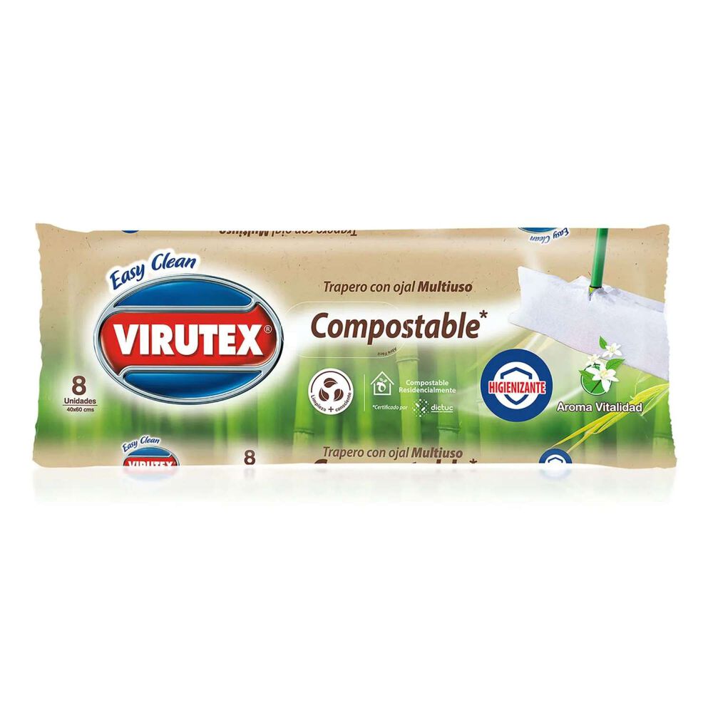Trapero Húmedo Desinfectante Compostable 8un - Virutex image number 0.0