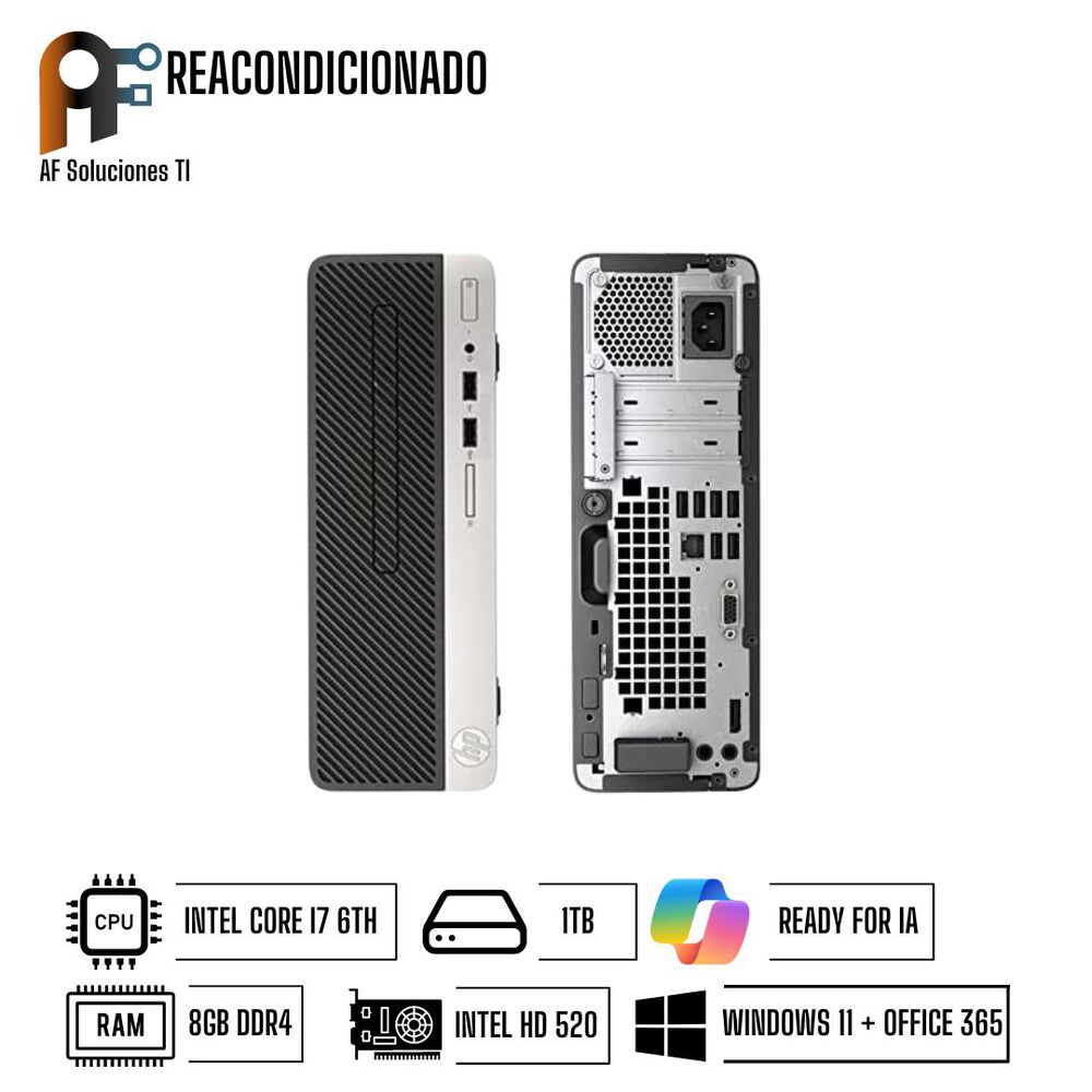 Computador Hp Prodesk 400 G4 Sff(i7 6th-8gb-500gb)(win11-office365) Reacondicionado. image number 1.0
