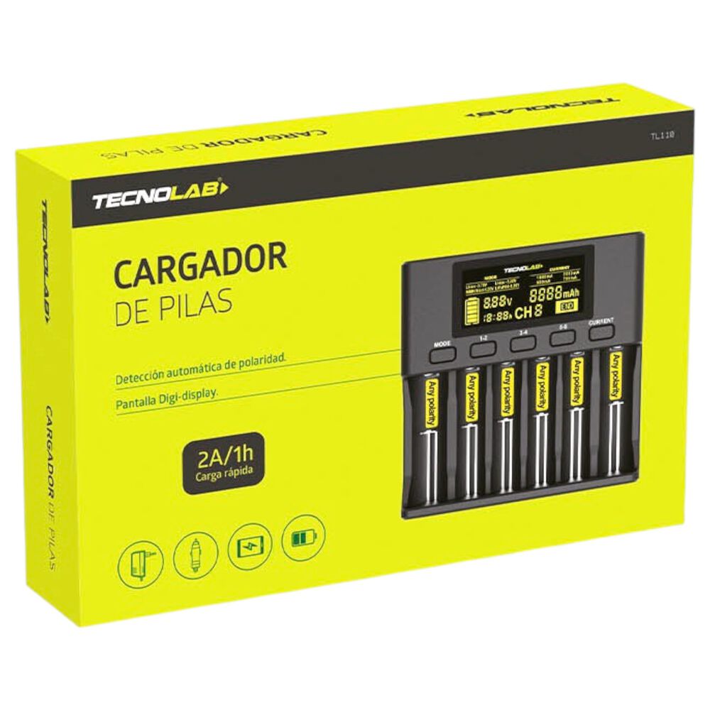 Cargador De Pilas Universal Carga Rápida Para 6 Pilas Tl110 image number 4.0