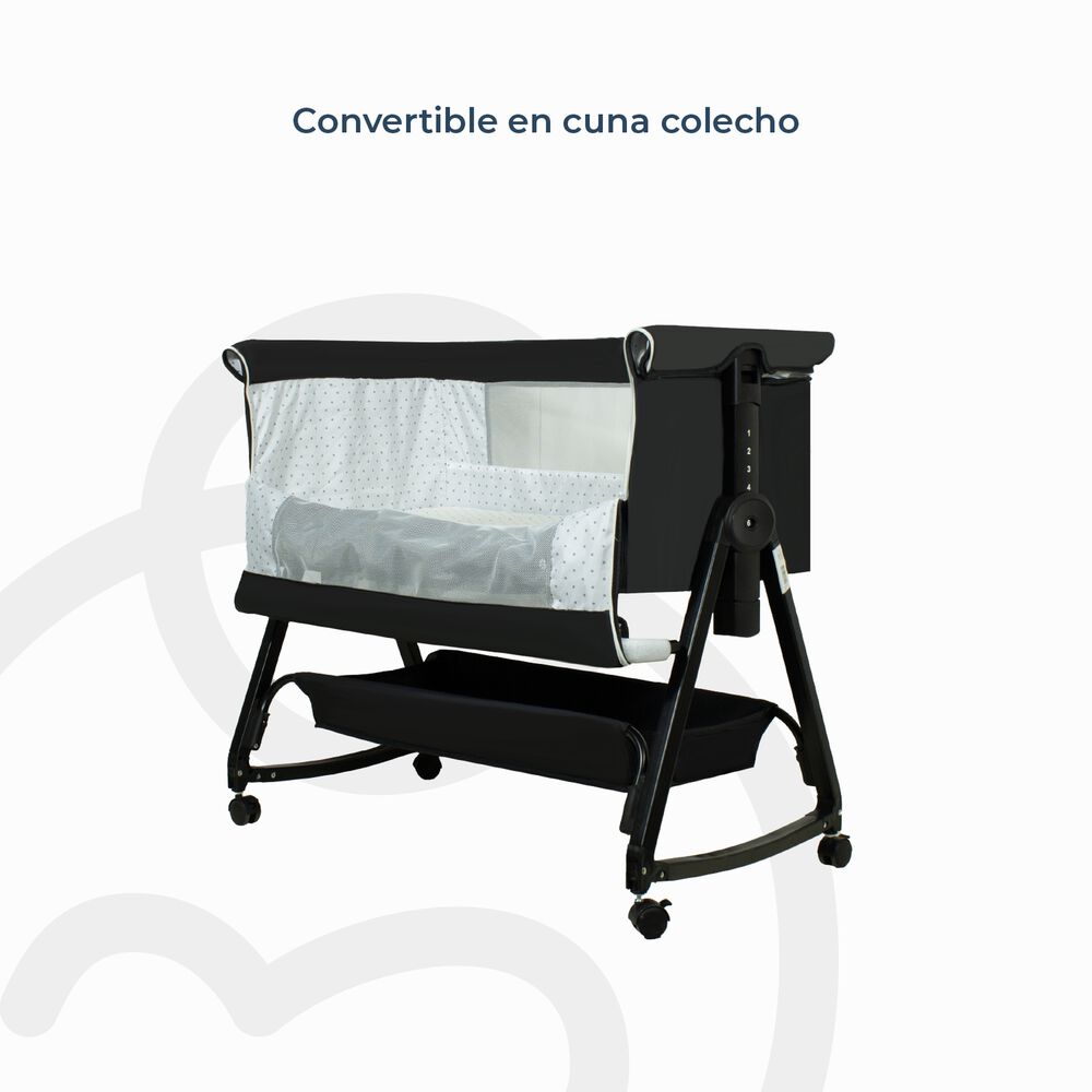 Cuna Colecho Balancin Cloud Colch&oacute;n Mosquitero Canasto Negro image number 5.0