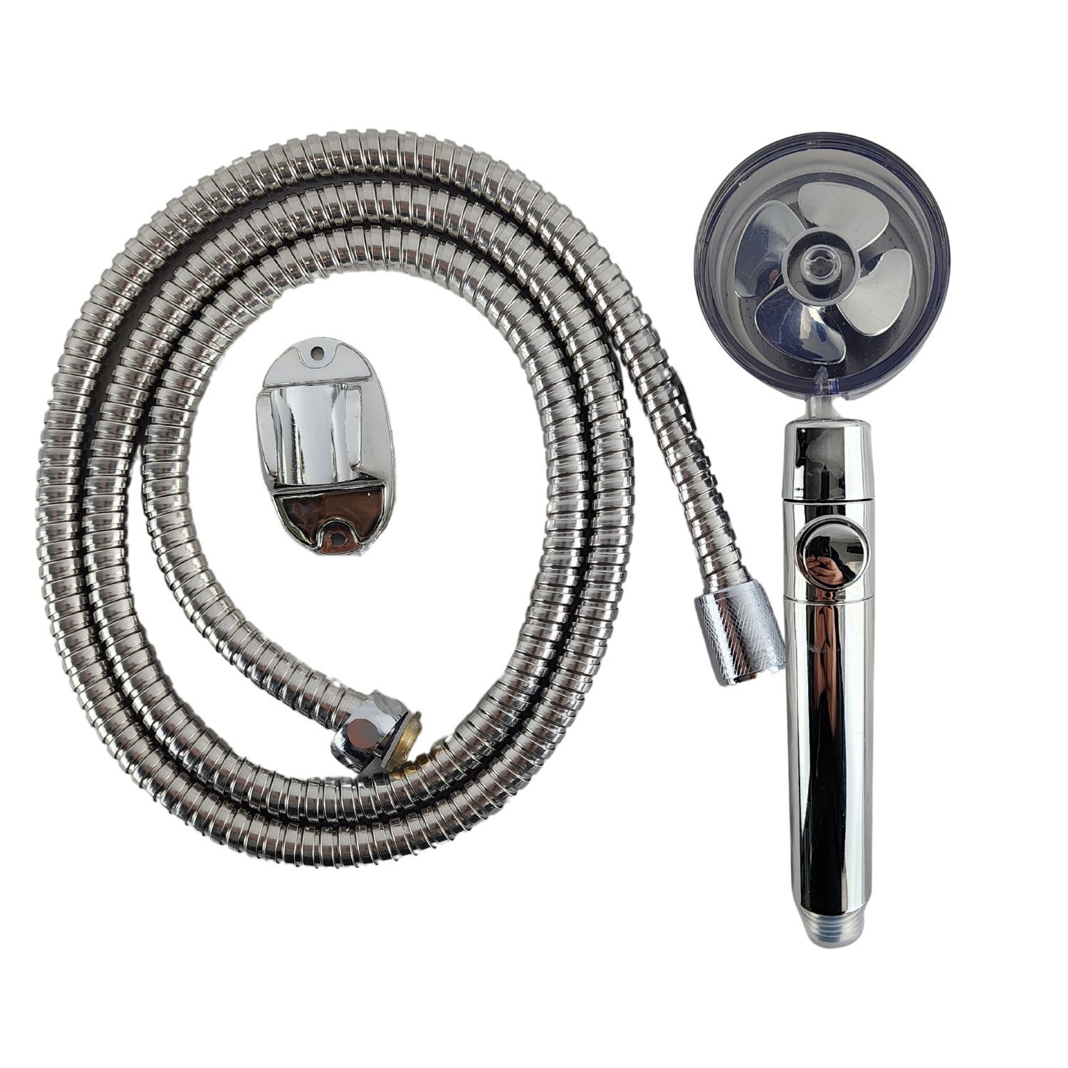 Set Cabezal Ducha Base Manguera 150cm 3 Modos Interruptor image number 0.0