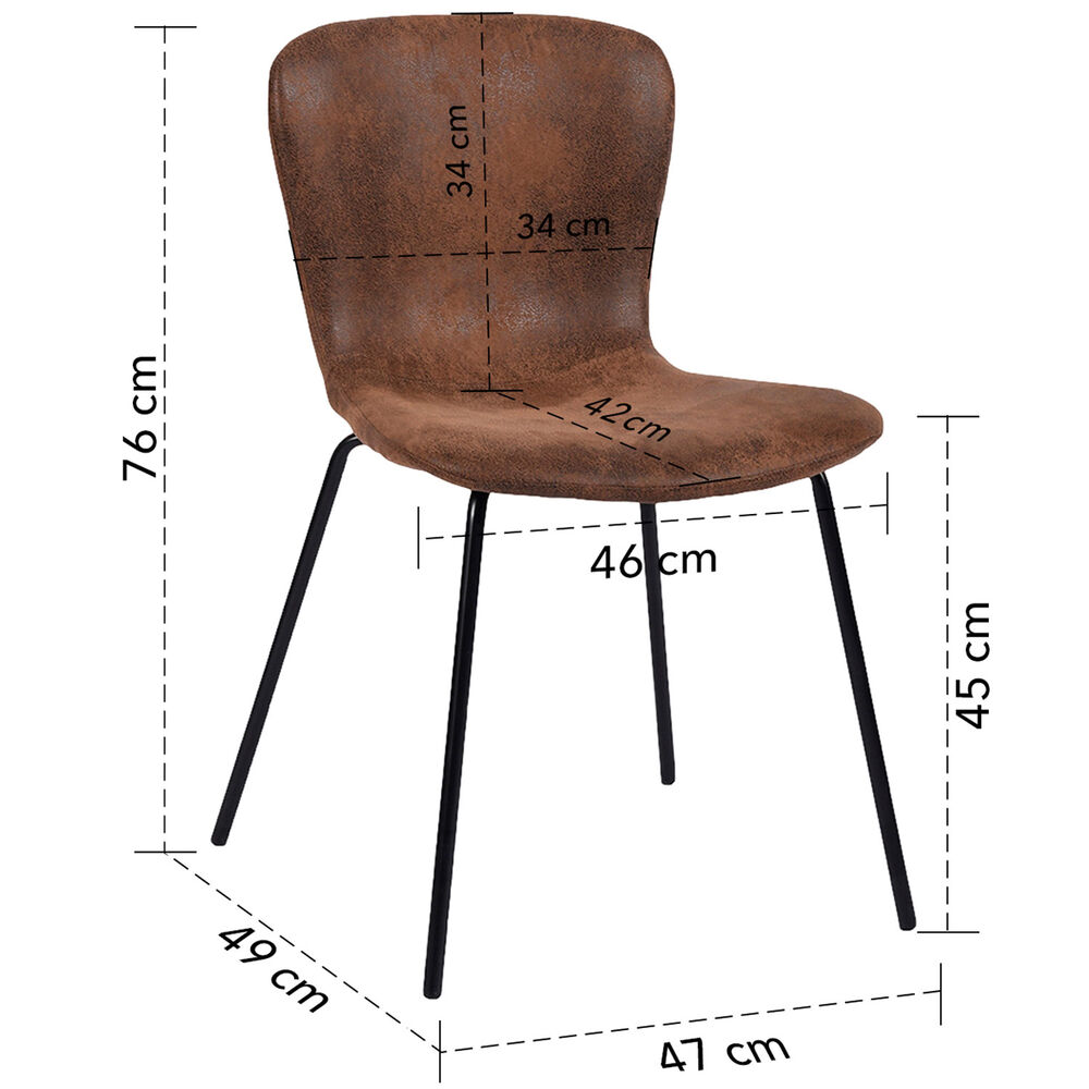 Pack 4 Sillas De Comedor Citrino Caf&eacute; image number 2.0