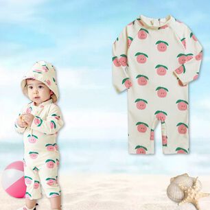 Traje De Ba&ntilde;o Enterito Manga Larga Ni&ntilde;a Jump Kids Manzana