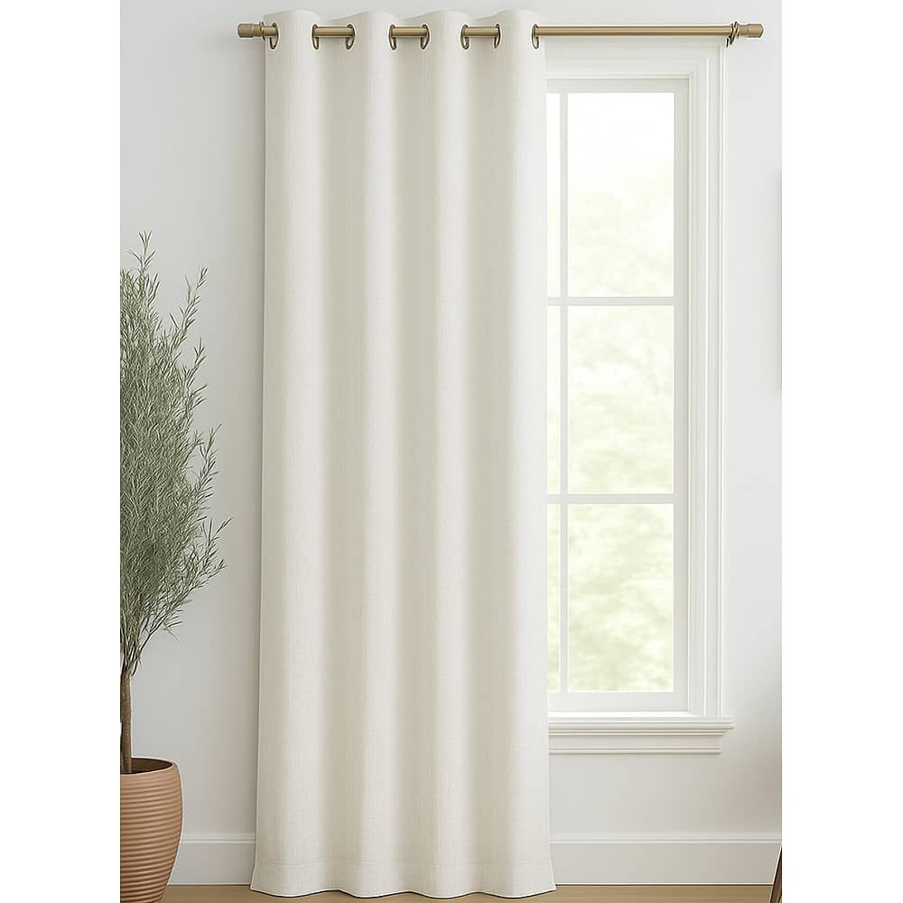 Cortina Engomada Termica 100% Blackout De Tipo Lino image number 0.0