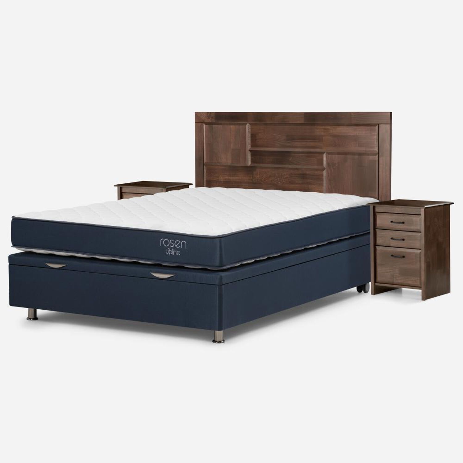 Boxet Rosen Upline / 2 Plazas / Base Normal + Set De Maderas Dolce image number 2.0