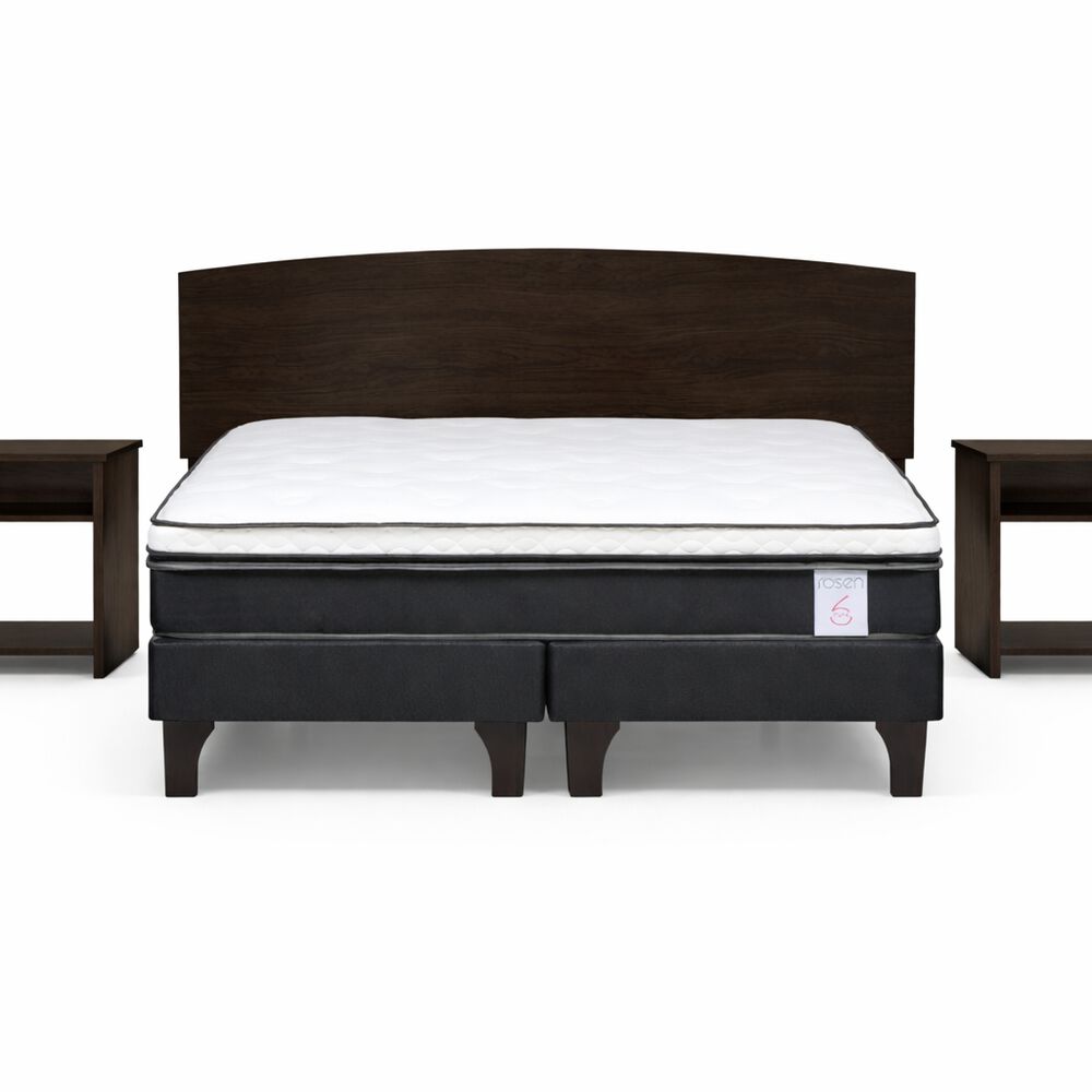 Cama Europea Rosen New Style 6 / 2 Plazas / Base Dividida + Set De Maderas Dakar image number 0.0